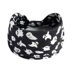 Halloween Knotted Headband Ghost Pumpkin Skull Pattern Hair Band