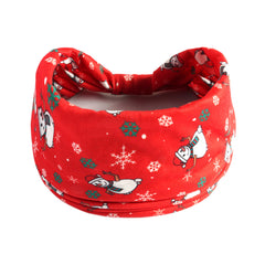 Christmas Pattern Knotted Sports Hair Bands Sweatband for Running Yoga