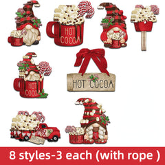 Wooden Santa Claus Hanging Decorations for Christmas Parties