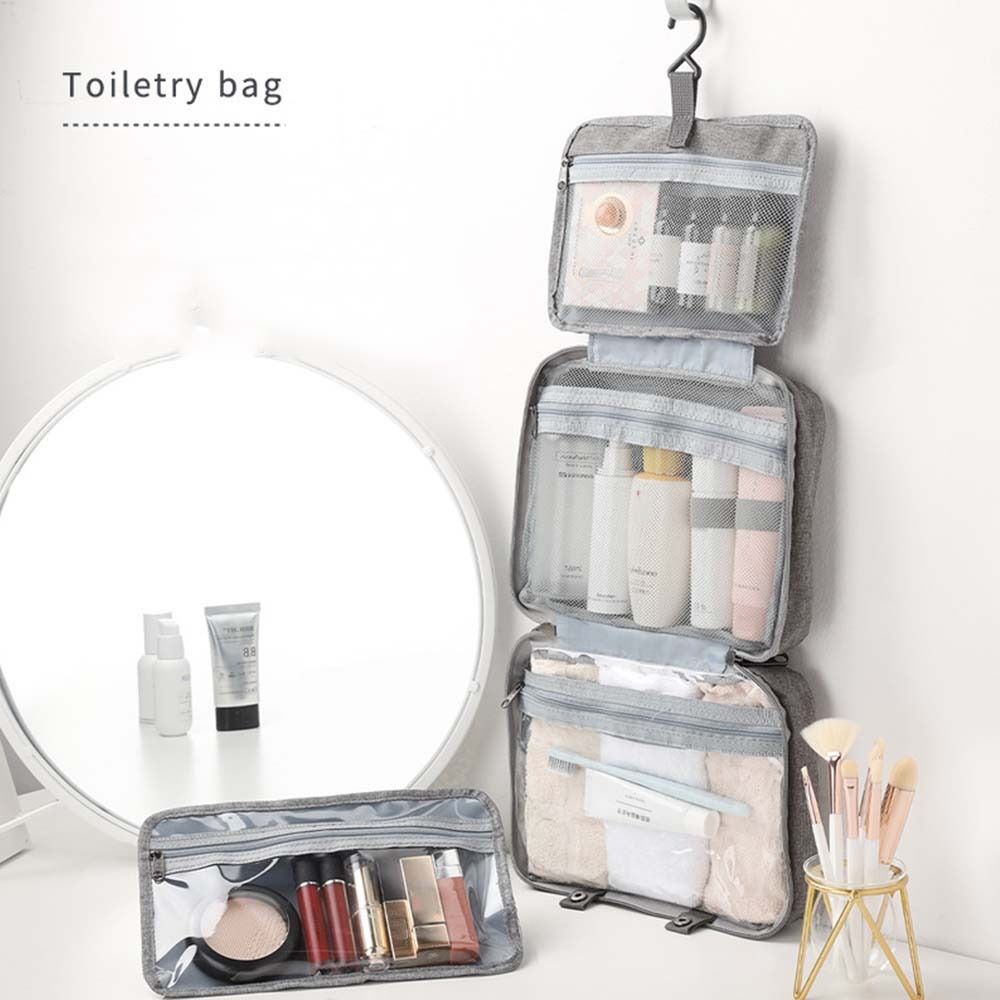 Portable Hanging Cosmetic Bag Zipper Makeup Storage Handbag