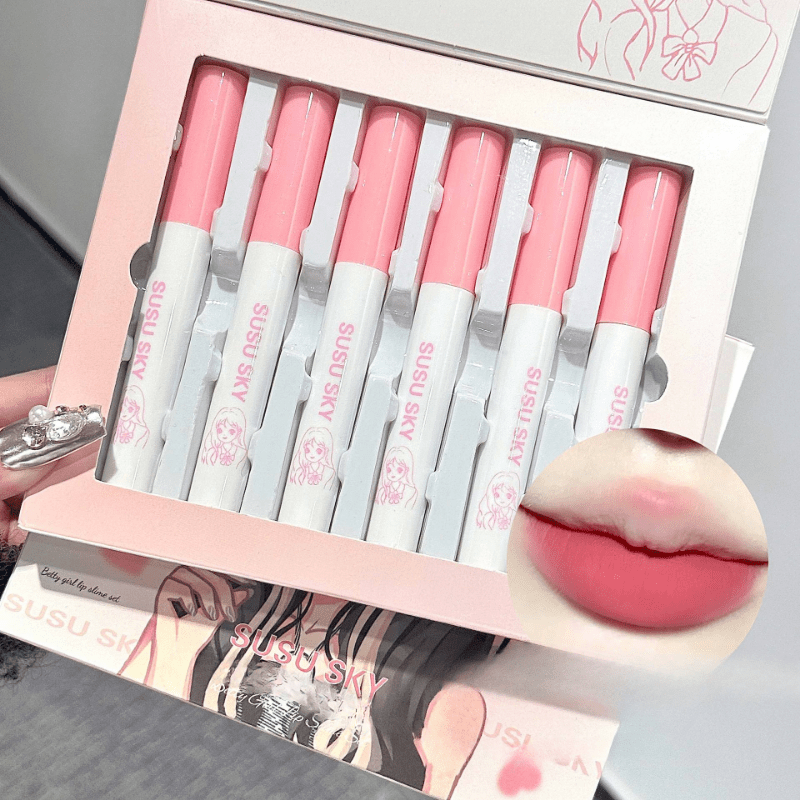 Betty Girl Lip Mud 6 Pk Set Long Lasting Brightening Lipstick Gloss