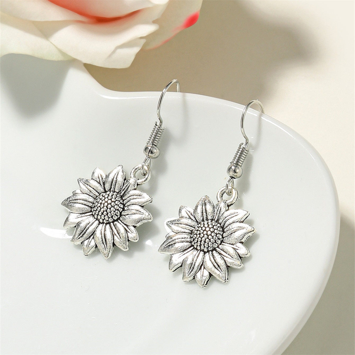 Vintage 3D Sunflower Daisy Earrings Gift For Women