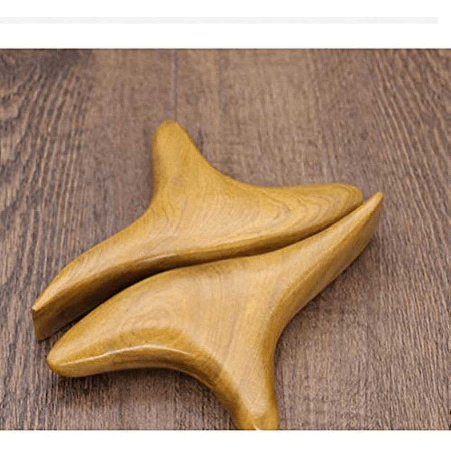 Thai Reflexology Massage Tool Wooden Wing Shape Spa Therapy Random