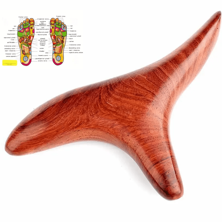Thai Reflexology Massage Tool Wooden Wing Shape Spa Therapy Random