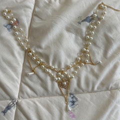 Girl's Heart Pendant Faux Pearl Necklace for Holidays