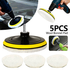 5pcs Car Polishing Pads Set 15 24 Cm Wool Buffing Pads Kit