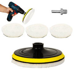 5pcs Car Polishing Pads Set 15 24 Cm Wool Buffing Pads Kit