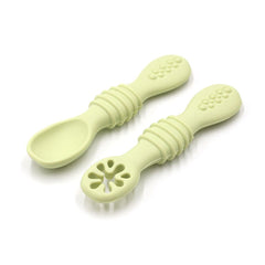 2pcs Baby Spoon Silicone Feeding Training Utensils Newborn Tableware