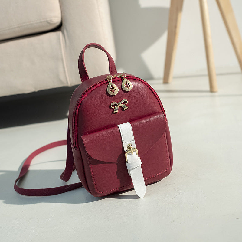 Sweet Bow Girls Children's Backpack PU Leather Bag
