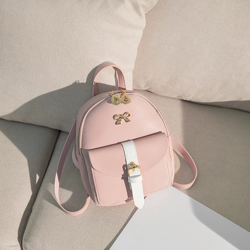Sweet Bow Girls Children's Backpack PU Leather Bag