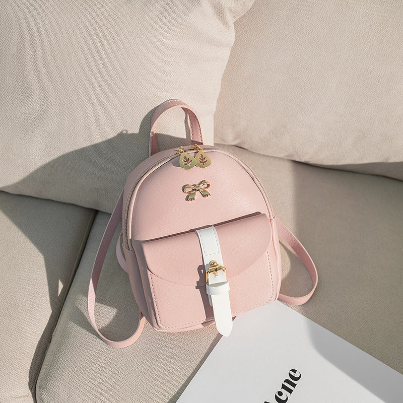 Sweet Bow Girls Children's Backpack PU Leather Bag