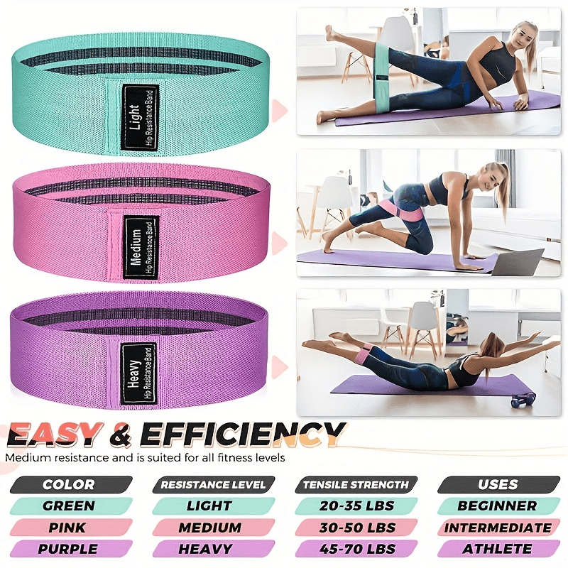 Non Slip Elastic Squat Resistance Band Yoga Stretch Belt For Hip Thigh Training