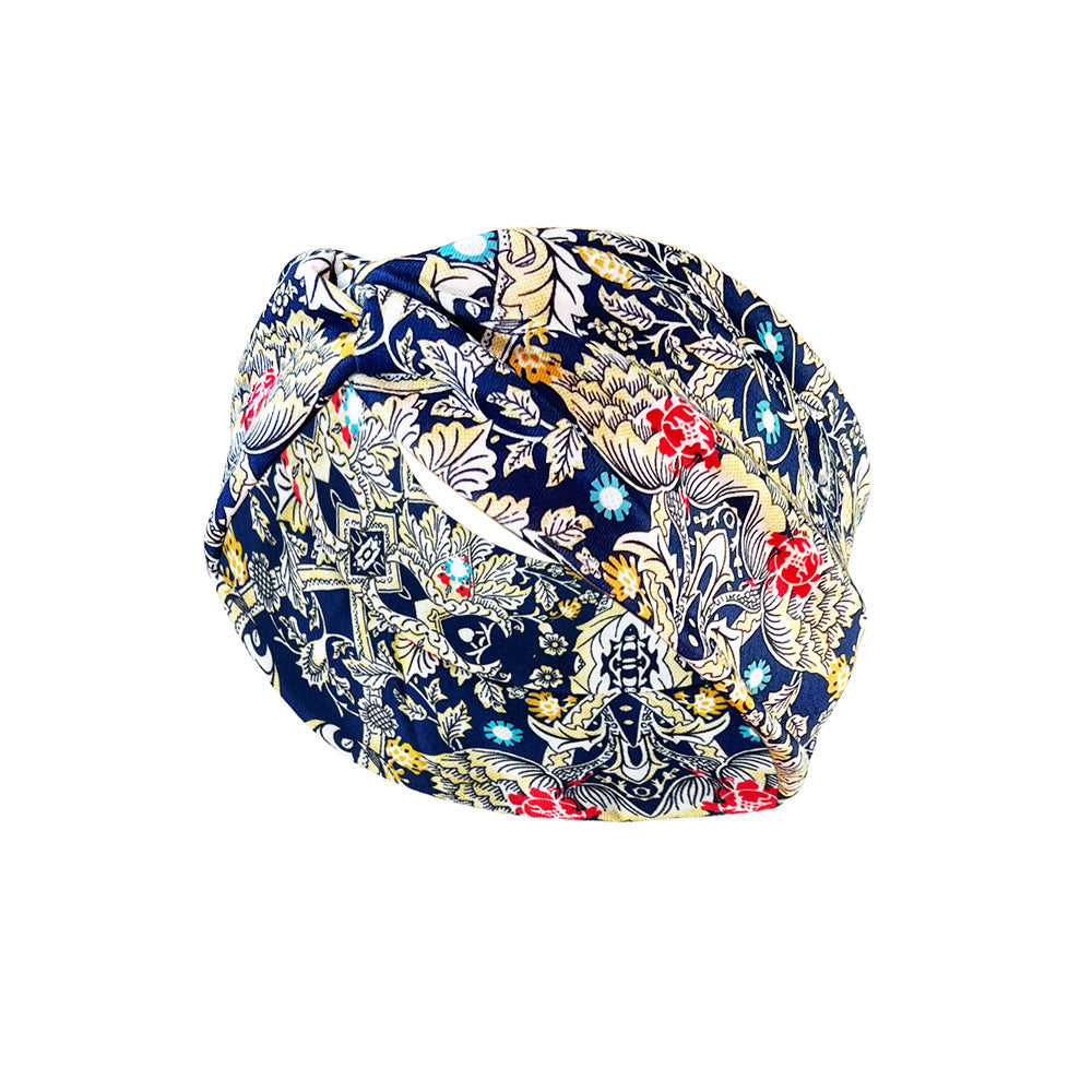 Boho Printed Headband Knotted Hair Wrap Sweat Absorbing Elastic Hair Scarf