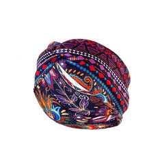 Boho Printed Headband Knotted Hair Wrap Sweat Absorbing Elastic Hair Scarf