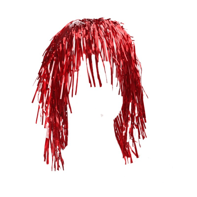 Flame Retardant Rain Silk Curtain Wig Props Colorful Hat