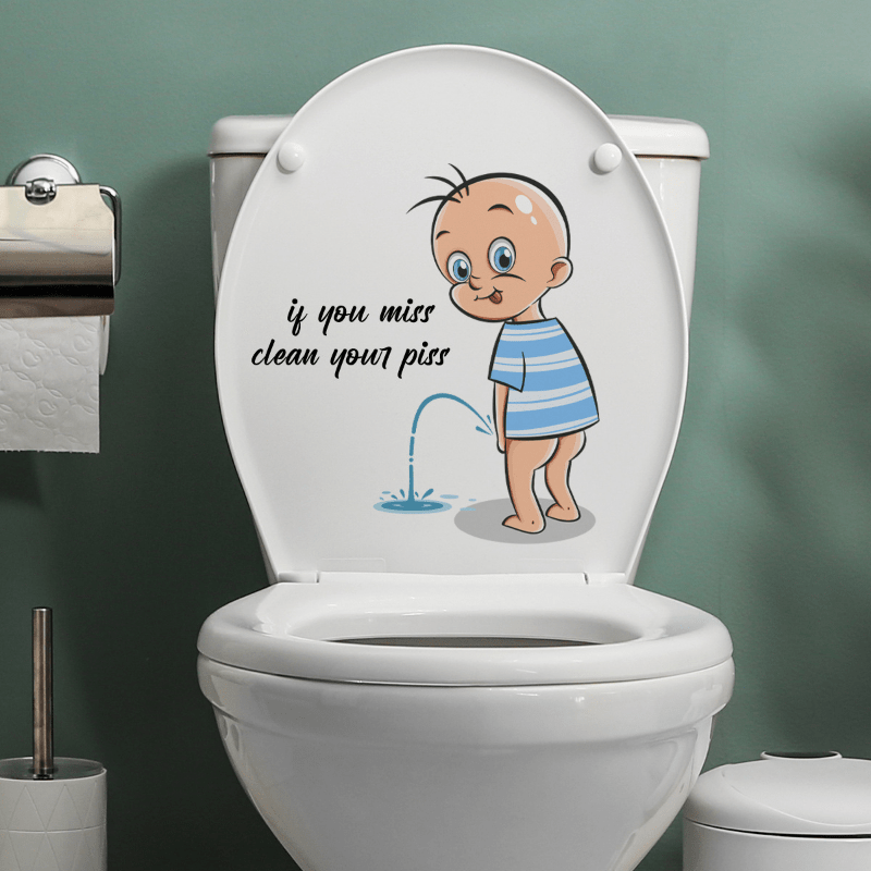 Baby Pee Guide Bathroom Toilet Stickers Wall Stickers