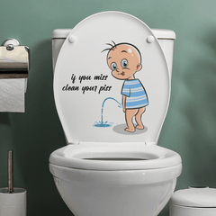 Baby Pee Guide Bathroom Toilet Stickers Wall Stickers
