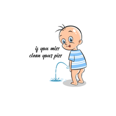 Baby Pee Guide Bathroom Toilet Stickers Wall Stickers