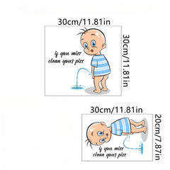 Baby Pee Guide Bathroom Toilet Stickers Wall Stickers