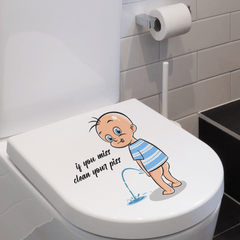 Baby Pee Guide Bathroom Toilet Stickers Wall Stickers