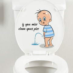 Baby Pee Guide Bathroom Toilet Stickers Wall Stickers