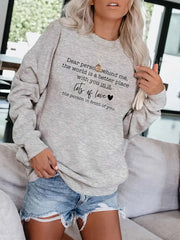 Letter Print Pullover Sweatshirt Casual Loose Drop Shoulder Sweatshirt
