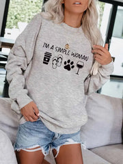 Graphic Print Pullover Sweatshirt for Fall & Winter Women's Clothing