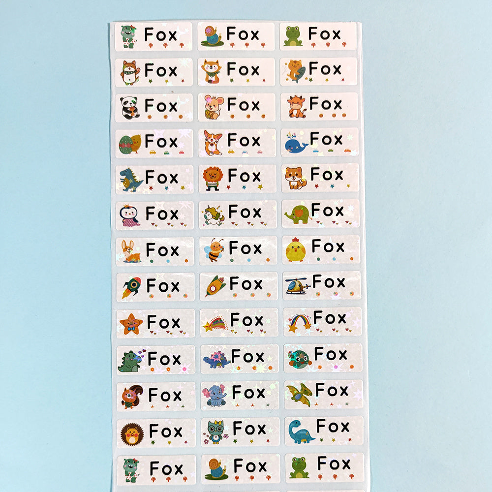 Custom Cartoon Name Stickers Waterproof School Labels