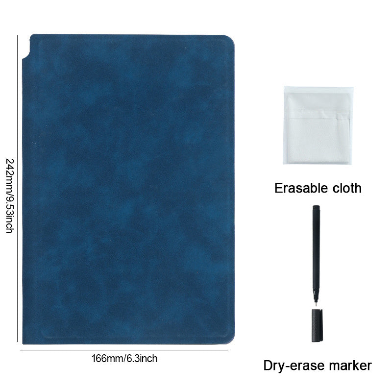 A5 Leather Whiteboard Notebook Notepad Erasable Handwriting Board