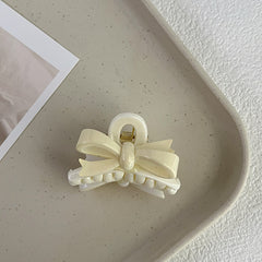 Ribbon Bow Hair Clip Jelly Hair Claw Ponytail Holder