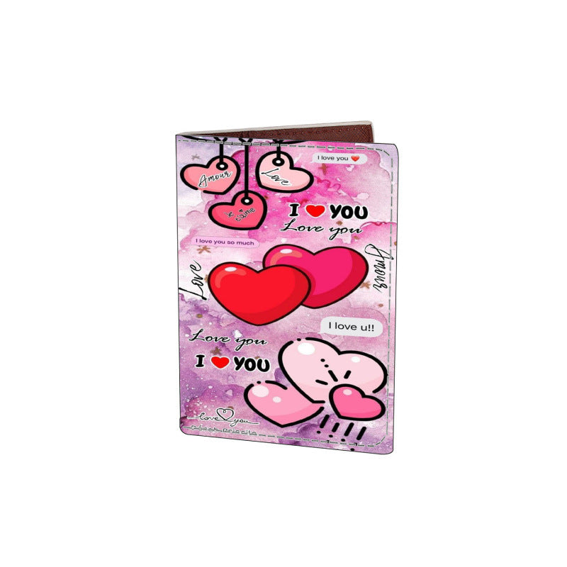 Cartoon Anime Print Passport Sleeve Waterproof Document Holder Bifold