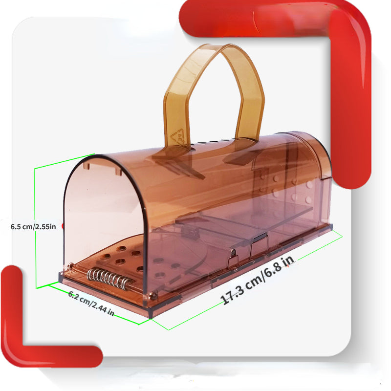 2-Pack Small Live Mouse Traps w/ Carrying Handle, Reusable Indoor/Outdoor Mous