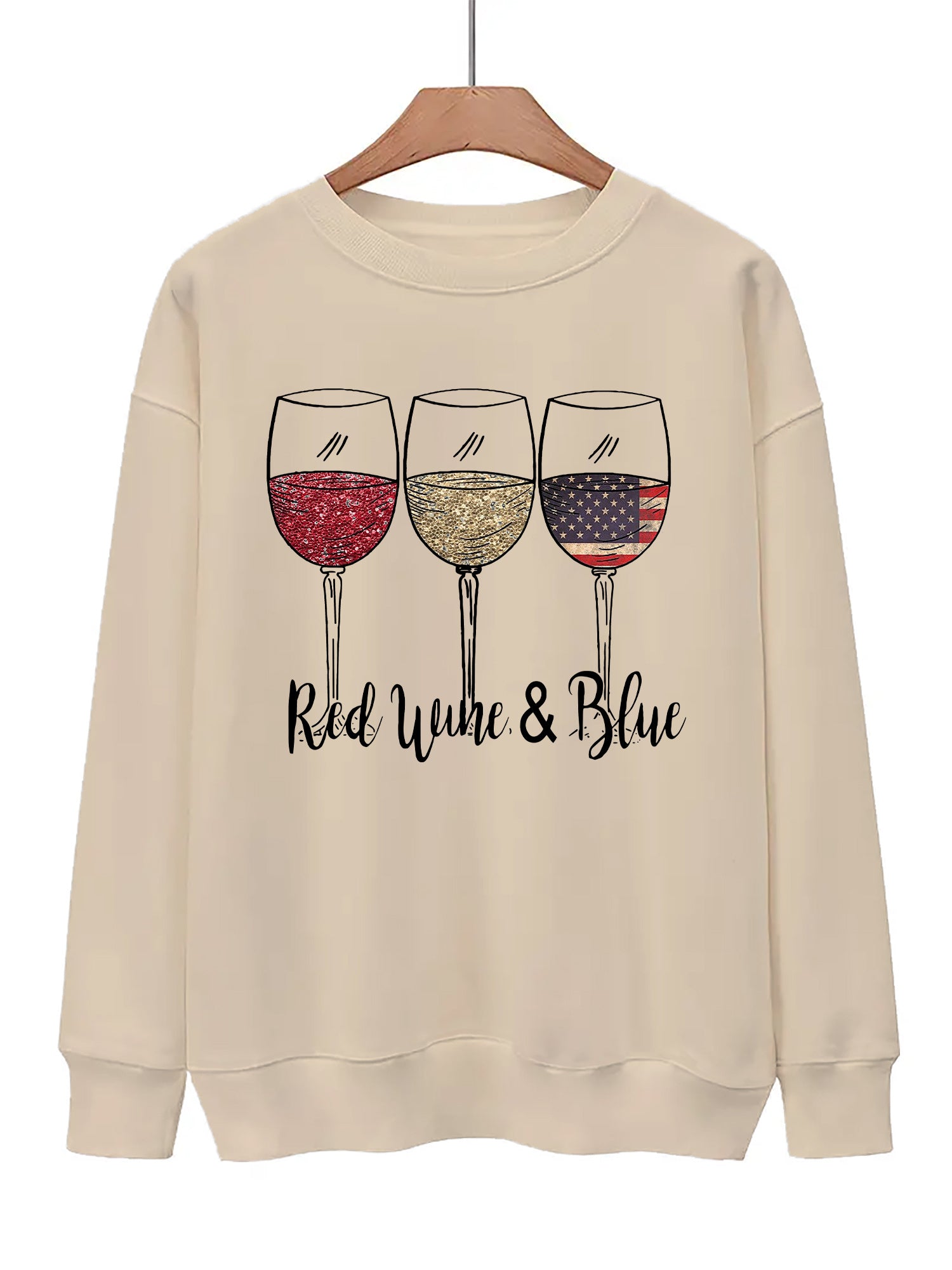 Graphic Print Pullover Sweatshirt Women's Casual Crew Neck Fall & Winter
