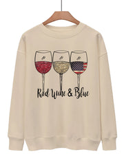 Graphic Print Pullover Sweatshirt Women's Casual Crew Neck Fall & Winter