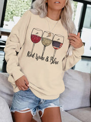 Graphic Print Pullover Sweatshirt Women's Casual Crew Neck Fall & Winter
