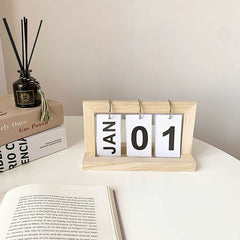 Wooden Page Turning Calendar for Stylish Desk