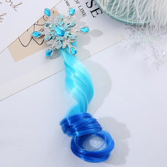 Kids Colored Wig Clip Long Curly Hair