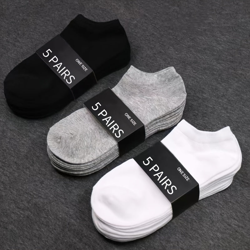 5pairs Boys Kids Thin Breathable Odor Resistant Sports Socks