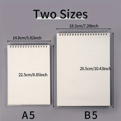 Coil Notebook A5 B5 Ring Spiral Grid Lined Looseleaf Notepad