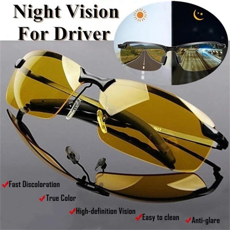 Night Vision Glasses Semi Rimless Sunglasses for Night Driving