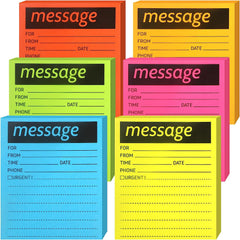 6 Pack Colored Lined Sticky Notes 10.16x12.7cm Phone Message Pad