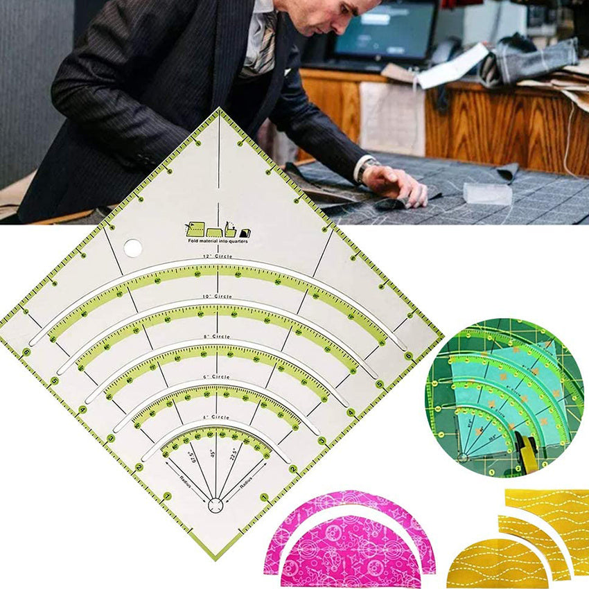 8 Inch Non Slip Circle Cutter for Folding Material Into Quarters