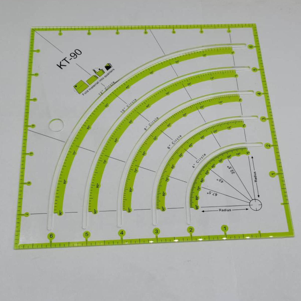 8 Inch Non Slip Circle Cutter for Folding Material Into Quarters