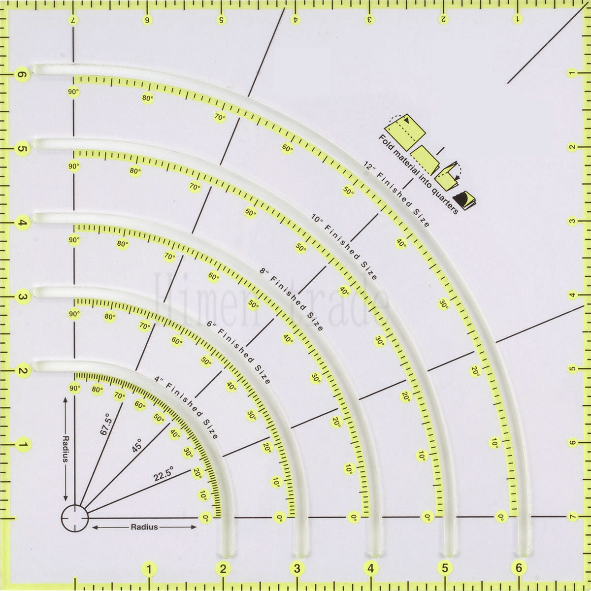 8 Inch Non Slip Circle Cutter for Folding Material Into Quarters
