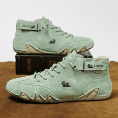 Solid Round Toe Walking Shoes Platform Wear Resistance Sneakers