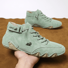 Solid Round Toe Walking Shoes Platform Wear Resistance Sneakers