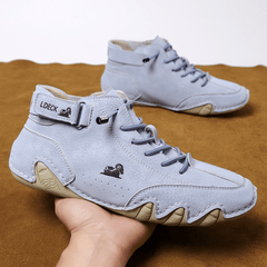 Solid Round Toe Walking Shoes Platform Wear Resistance Sneakers
