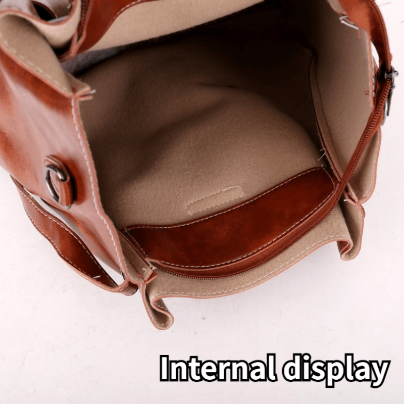 3pcs Vintage Bucket Bag Set For Women Handbag Crossbody Clutch