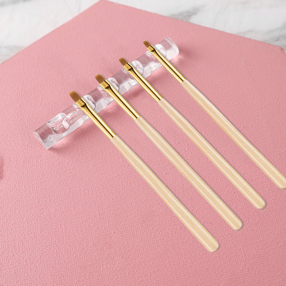5 Grooves Brush Rack Transparent Pen Rest Holder Nail Art Display Tools