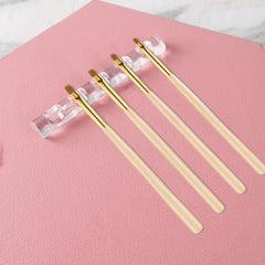 5 Grooves Brush Rack Transparent Pen Rest Holder Nail Art Display Tools